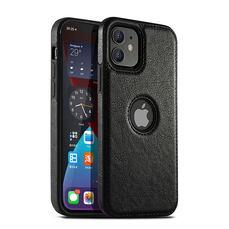 Étui de téléphone portable en cuir PU de , étui pour iPhone 11 12 13 14 15 Pro Max X XR, couverture d'affaires de luxe noire: Denim / Black