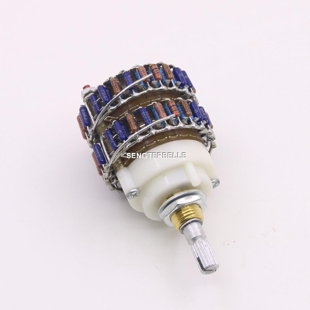1pcs 24 Steps DALE 2 channel shunt type Volume potentiometer stereo 10K /50K/100K