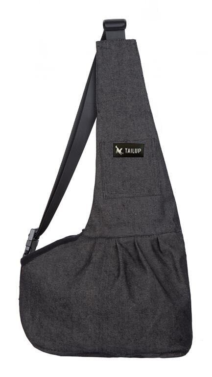 TAILUP Pet Dog Carrying Bag Mesh Cloth Puppy Chihuahua Yorkies Small Cat Slings Backpack: denim black / L