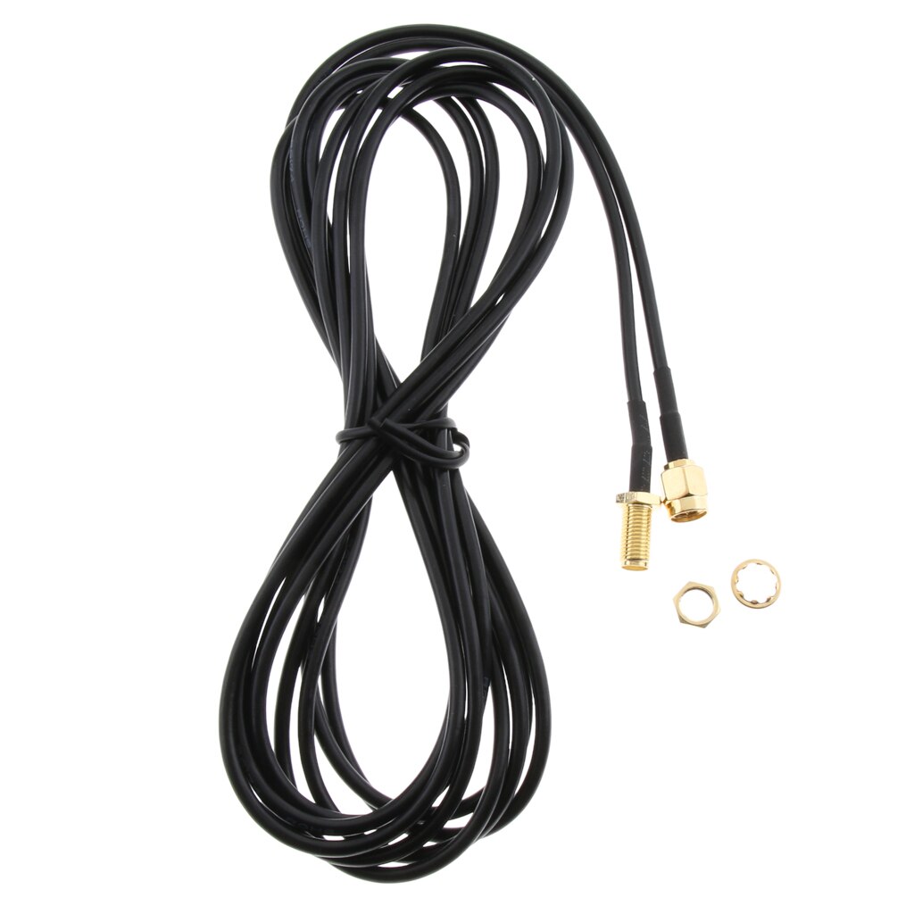 Adaptador de antena de 2 piezas, conector de Cable de extensión RP SMA macho a RP SMA hembra para enrutador inalámbrico WiFi y tarjeta de red (9,8 pies)