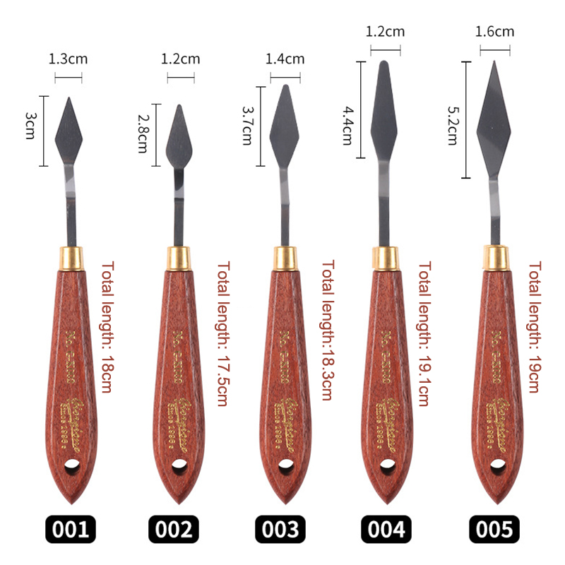 Espátula de artista, cuchillo de paleta, juego de cuchillos de pintura, raspador de mezcla de pintura, cuchillo de paleta de acero inoxidable, espátula artística de pintura