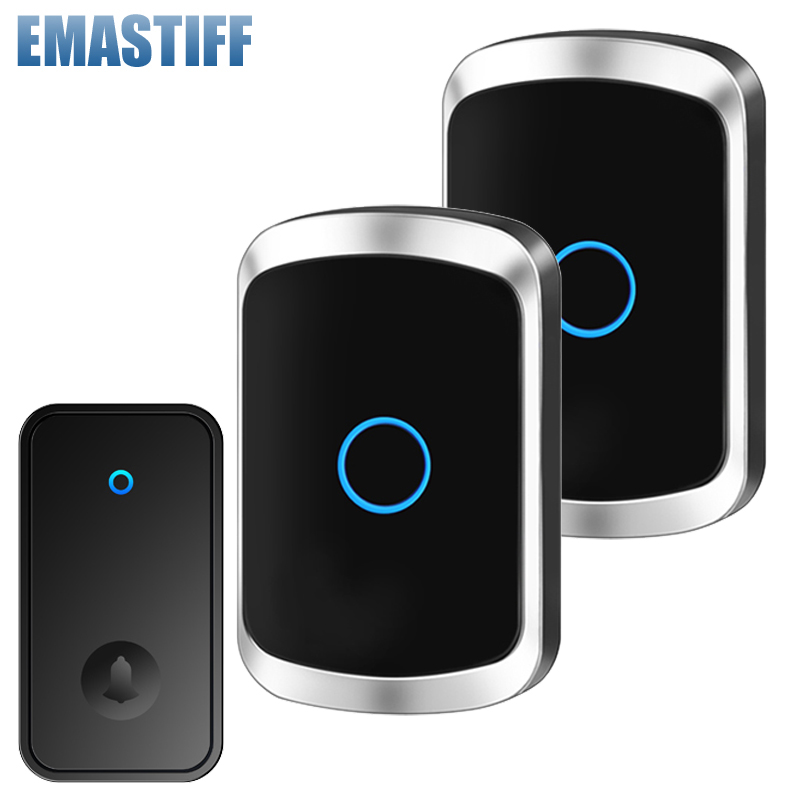 Wireless Doorbell No Battery required Waterproof Self-Powered 433mhz Door bell Sets Home Outdoor Kinetic Ring Chime Doorbell: green