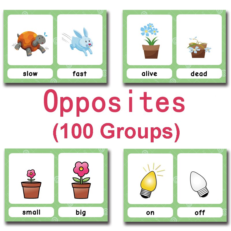 120 Groepen/Set Synoniemen Antoniemen Engels Woord Leren Kaart Flashcards Puzzels Voor Kinderen Kinderen Juguetes Educativos Speelgoed: Opposites