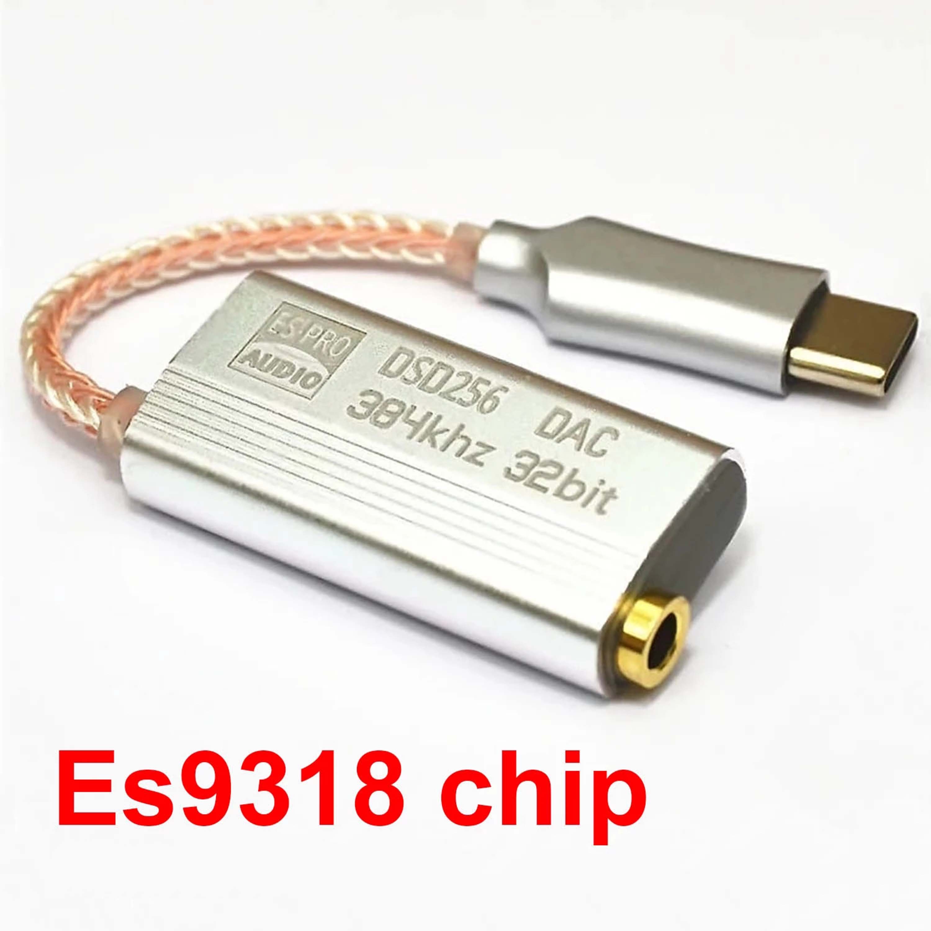 AMPLIFICADOR DE AURICULARES DAC ES9318, adaptador de decodificación HiFi, tarjeta de sonido para iPhone, iOS, Android, Win10, Lightning tipo C a 3,5 MM