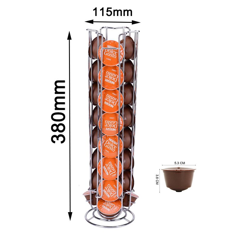 Café Nespresso Porte-Capsules 360 rotatif 24 Capsules Gousses Titulaire Distributeur Stockage Présentoir Support de Tour Étagères