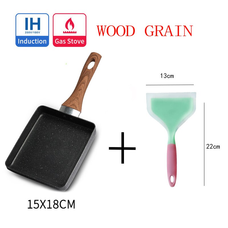 Stainless Steel Frying Pan Tortilla Omelette Japanese-Style Non-Stick Pan Breakfast Rectangular Induction Cooker Gas Appliance