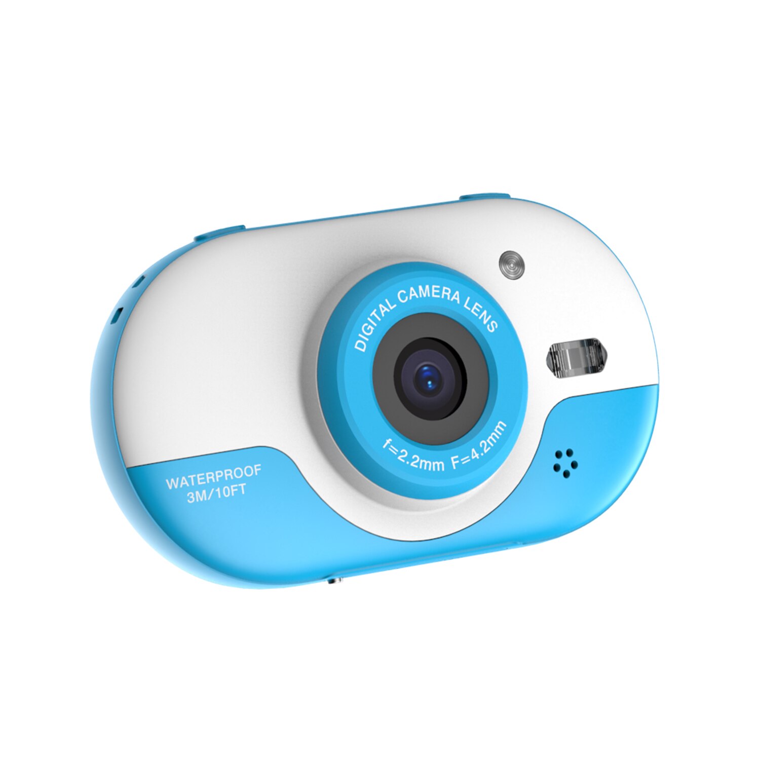 8MP Children Digital Camera Kids Waterproof Camera with Front and Rear Dual Cameras 2.4 Inch IPS HD Display Screen: Blue