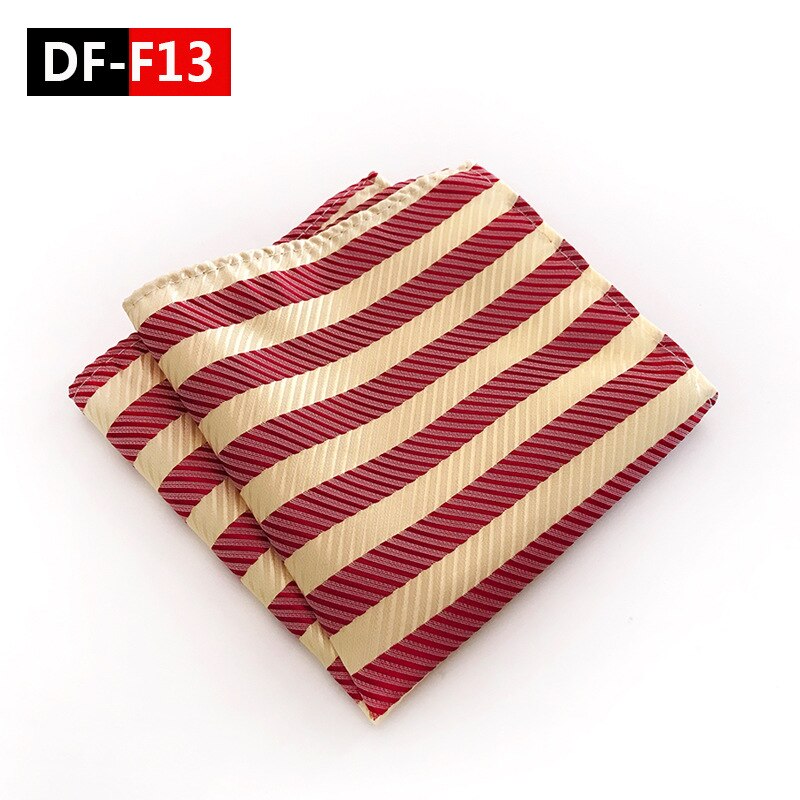 20 Style Luxury Striped Men Pocket Square Hanky Classic Wedding Party Handkerchief Soft Silk Vintage Hankies Chest Towel: DF-F13