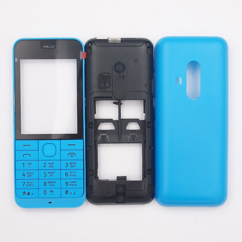 BaanSam Kleurrijke Behuizing Case Voor Nokia 220 Met Russische Toetsenbord: Blauw