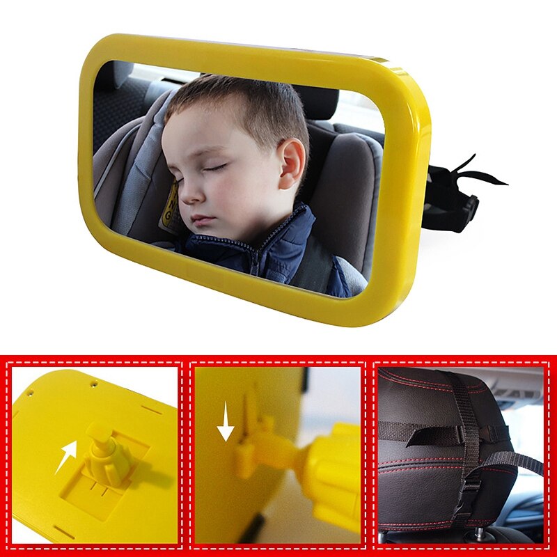 Grand miroir incassable de sécurité de voiture de siège d'enfant de bébé de vue Large réglable arrière