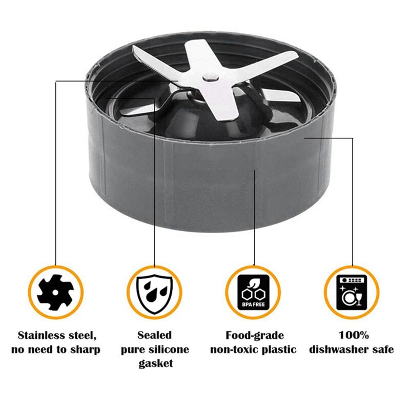 Piezas de repuesto para licuadora Nutribullet, piezas de repuesto para Extractor de cuchillas de 18Oz, 600W/900W