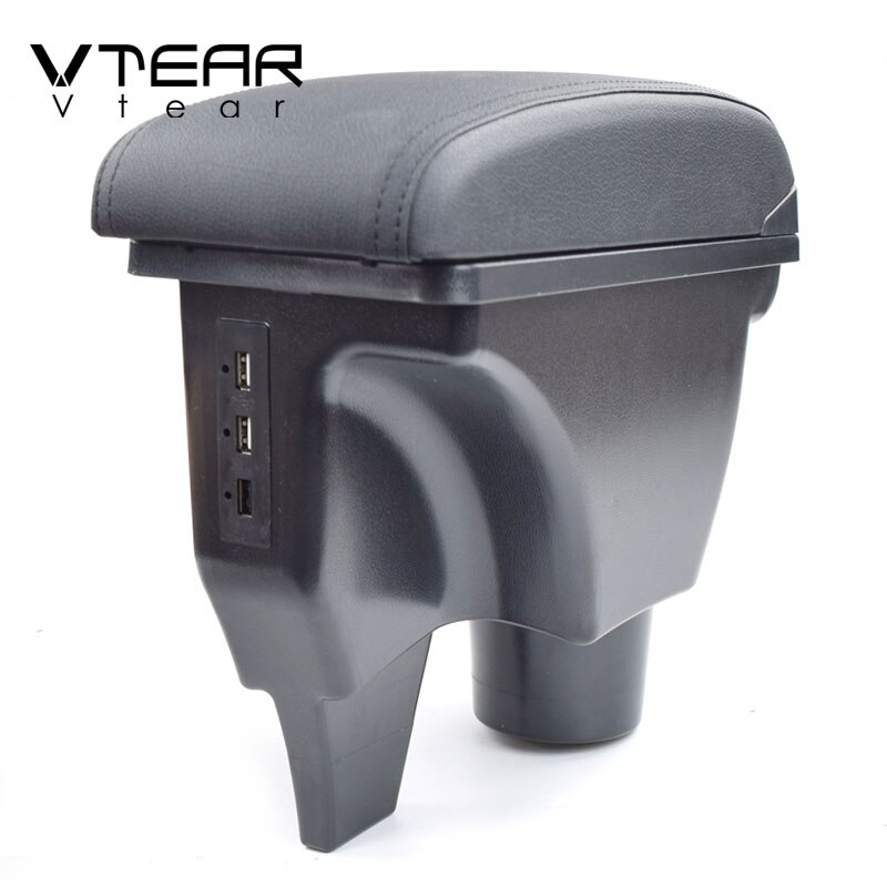 Armsteun vervanging voor Toyota Yaris Hybrid 2015-2021 auto middenconsole, zwart PU lederen middenconsole opbergbox auto armsteun