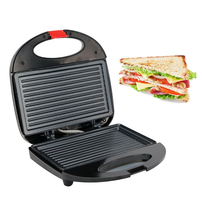 Böjd rand omelett bröd våffla smörgåsmaskin grill non-stick beläggning cool touch handtag halkfria fötter bakare