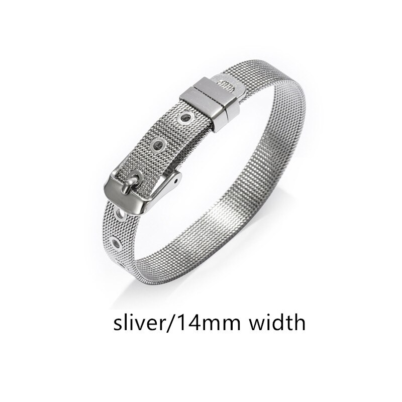 HUANZHI Neue Gold-Überzogene Armbinde Gürtel Schnalle Kette Übertrieben Metall Armbinde für frauen Mädchen Einstellbare Schmuck: B 14mm Breite