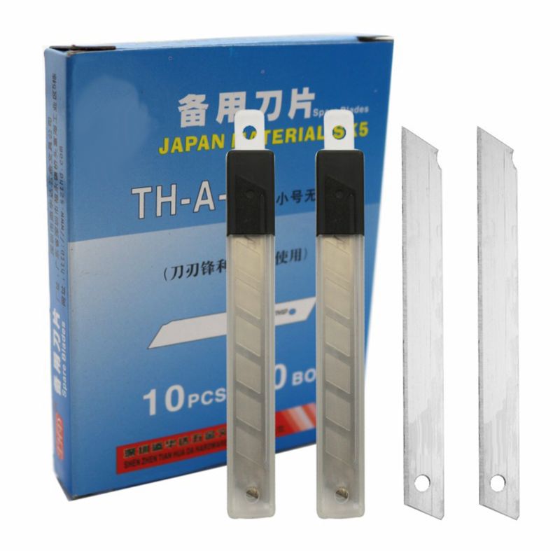 10 Pcs Utility Knife Refill Blade Carbon Steel Replaceable Cutting Blades Replacement No Creases Office Supplies