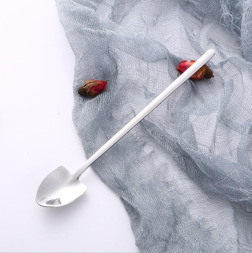 304 stainless steel tableware stirring coffee milk tea spoon dessert bar long ice spoon long handle honey spoons: 03