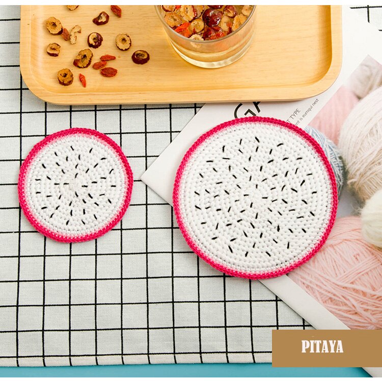 Diy Handgemaakte Cup Mat Fruit Vorm Haak Servies Wol Breien Cup Pad Huishoudelijke Tafel Decoratie