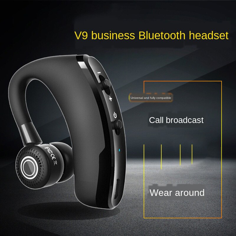 V9 Bluetooth Oortelefoon Draadloze Bluetooth Noise Control Business Headset Met Microfoon Voor Driver Sport Handsfree Draadloze