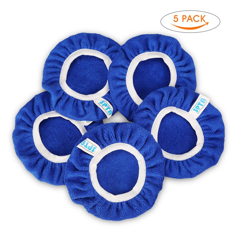 SPTA Multi Größe Polieren Motorhaube Puffer Pad Mikrofaser Motorhaube Pad Abdeckung für Autolack Pflege Wachsen 5 stücke/8 stücke Polnischen Rabatt Hauben: 5Stck Microfiber einstellen / L (Pro 9-10Zoll Pad)