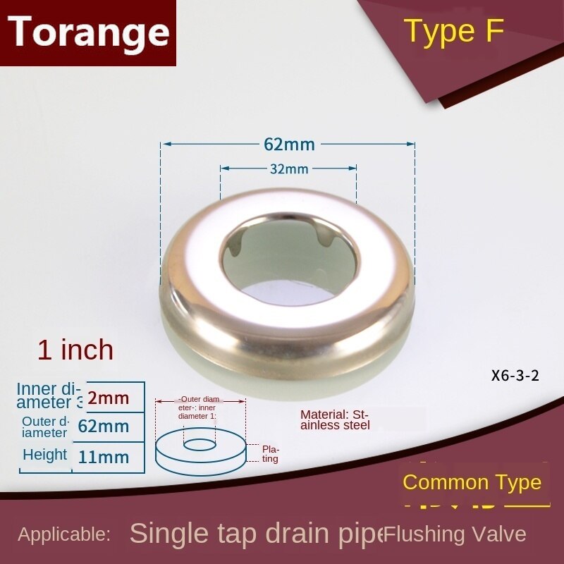 1/2Zoll Einlass Zauberstab wasserhahn ecke ventil laus abdeckung 1 zoll urinal spülen ventil ablauf rohr edelstahl dekorative abdeckung: F