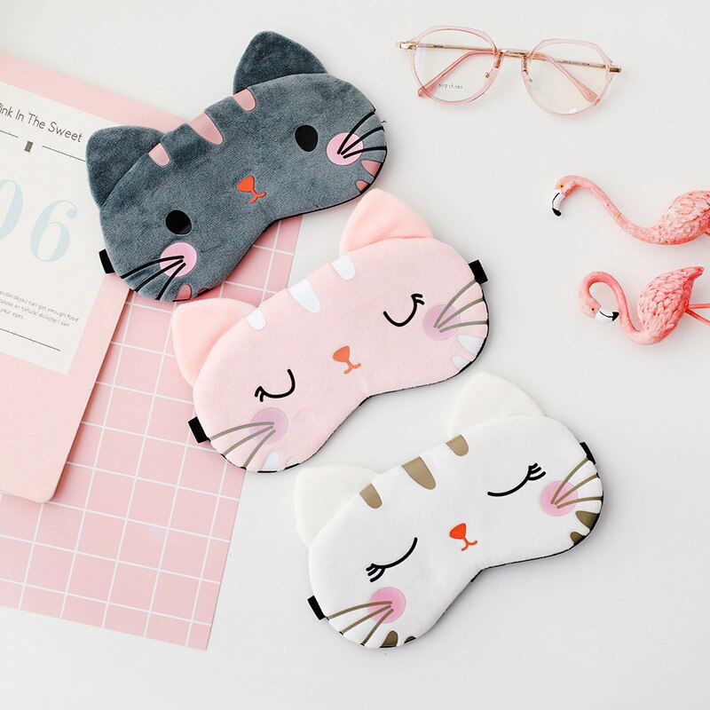 Slaap Oogmasker Slaapmasker Katoen Kat Ooglap Slaapmasker Leuke Eye Cover Travel Rest Eye Band Slapen Aid Kids Eye blinddoeken