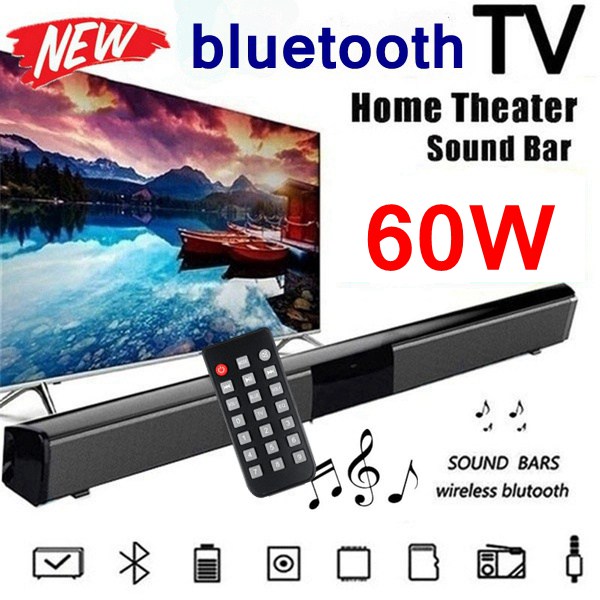60W bluetooth TV Sound Bar Wired and Wireless Home Surround SoundBar Theater Home TV Speaker 3D Subwoofer With Remote Control