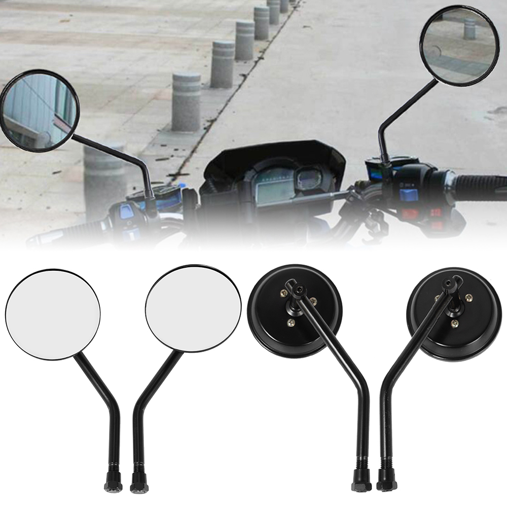Motos Espelho Retrovisor Lateral com Parafusos 10mm, Universal Rodada Retro, Modificado Moto Cafe Racer