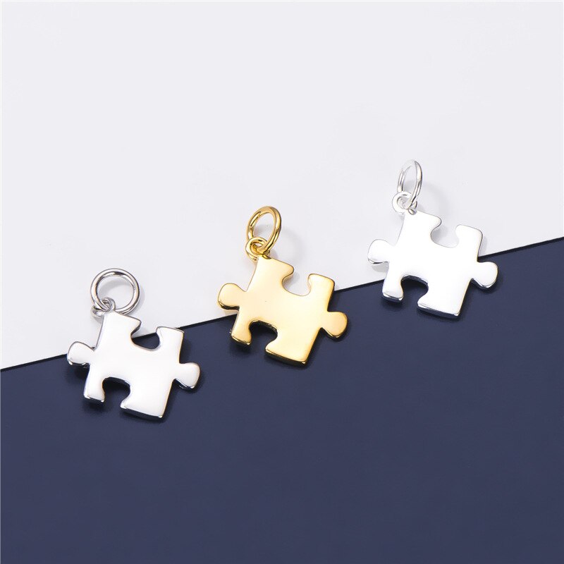 925 Sterling Zilveren Puzzel Cirkel Charms Ketting Decoation S925 Zilver Dangler Hanger Diy Sieraden Maken