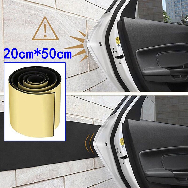 1 rulle bil dørbeskytter garage gummivæg beskyttelsesmåtte beskyttelses kofanger sikkerhed parkering dørbeskyttelsesmåtte: 50 x 20cm 6mm