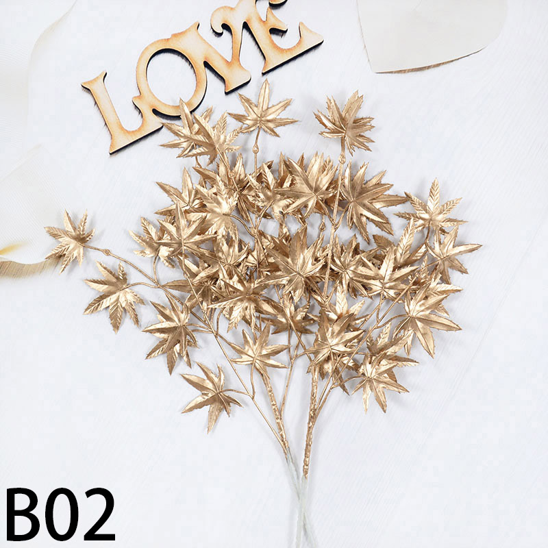 Plantes artificielles dorées en plastique pour décoration de Noël, simulation de fleurs, maison, salon, fête de mariage: Black