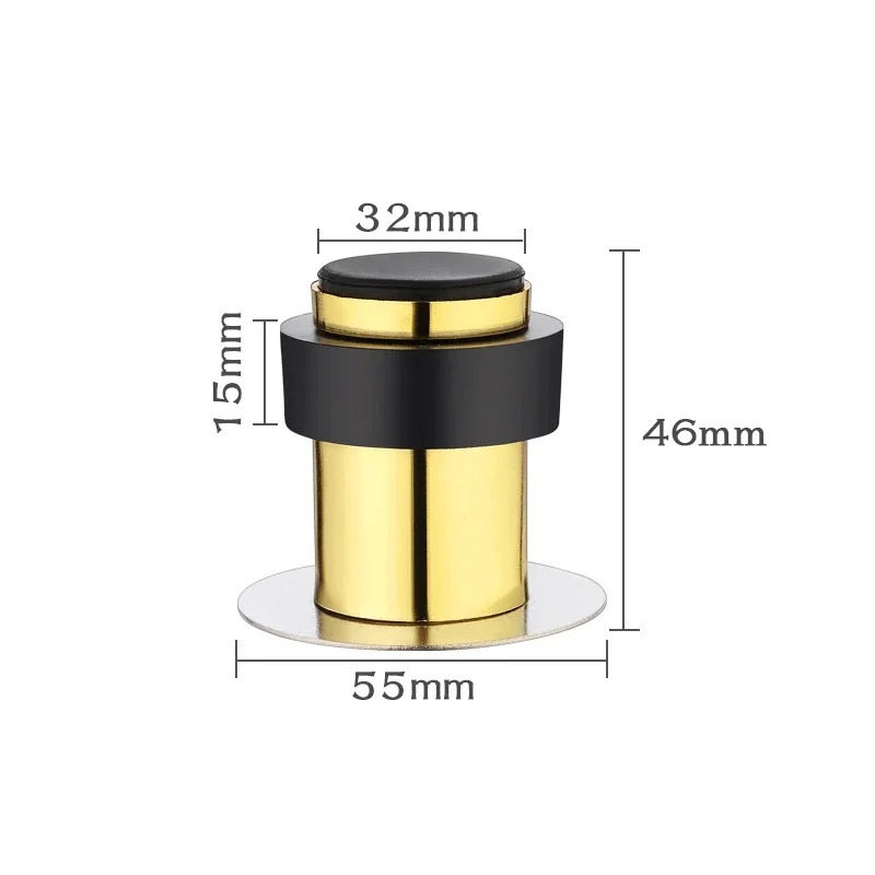 Türhalter aus Edelstahl 304, runder Türstopper, zylindrischer Haushalts-Türstopper, Sicherheit, kein Stanzen von Löchern erforderlich, Gummi, Zuhause: YELLOW