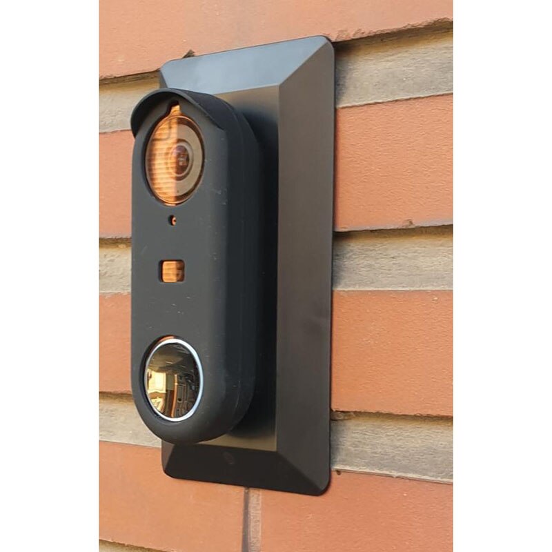 Silicone Case for Google Nest Hello Doorbell Cover (Black) - Full Protection Night Vision Compatible