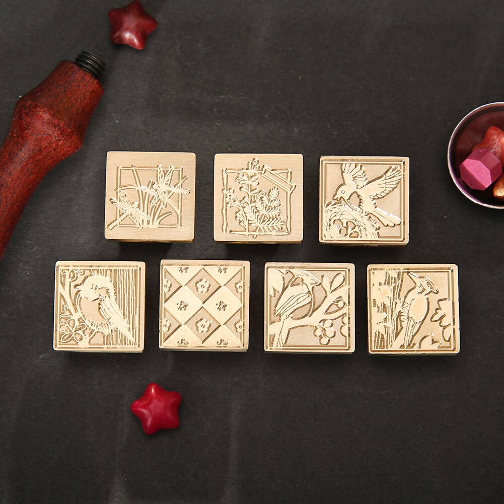 Firkantet vintage gør-det-selv segl stempel håndværk indretning svejsning voks stempel til dagbog fotoalbum konvolut bryllup invitation indretning