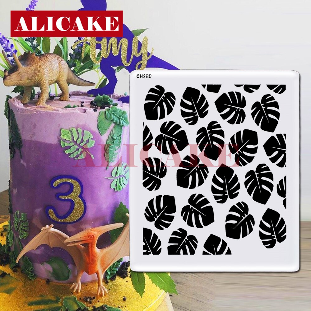 Leaves Cake Stencil Template Jungle Leaf Wedding Lace Cake Decorating Fondant Tools Plastic DIY Drawing Cake Mold Stencils
