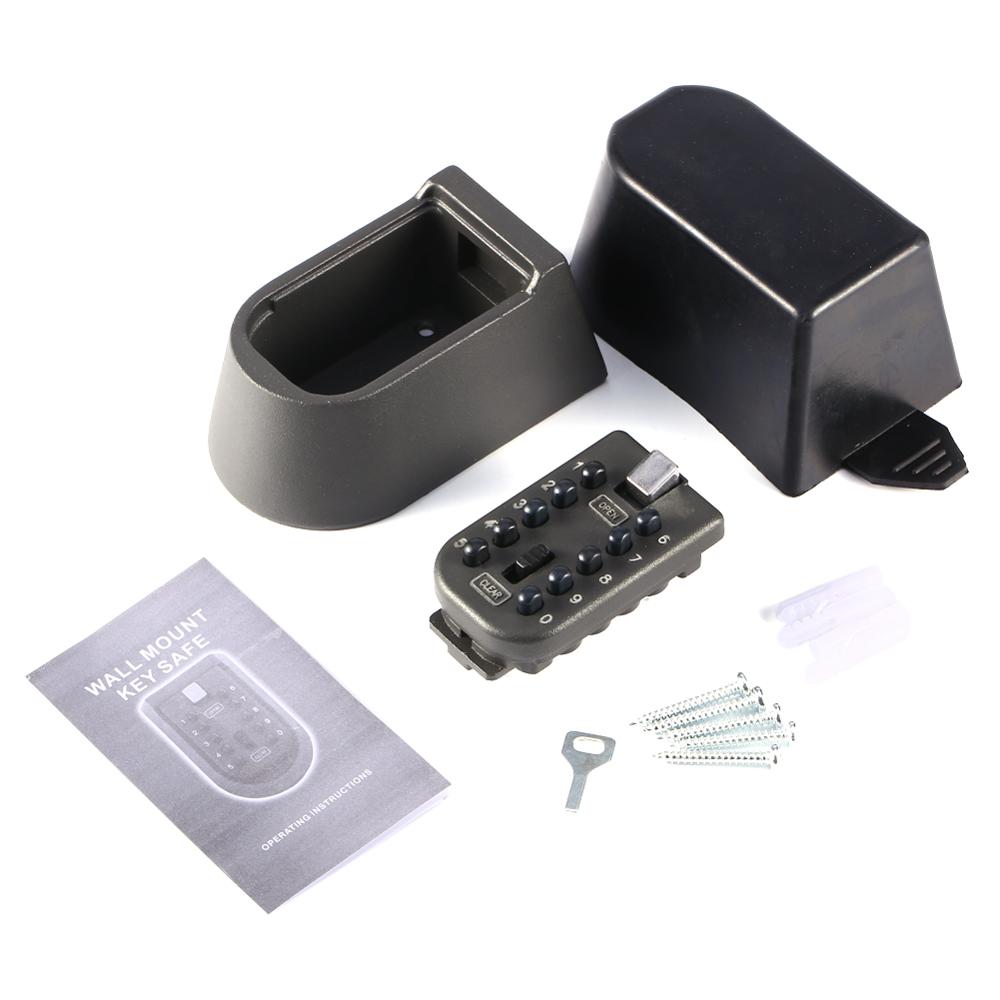 Digit Key Lock Box 10-Digital Password Wall Mounted Key Safe Organizer Box with Combination Lock for Home Outdoor