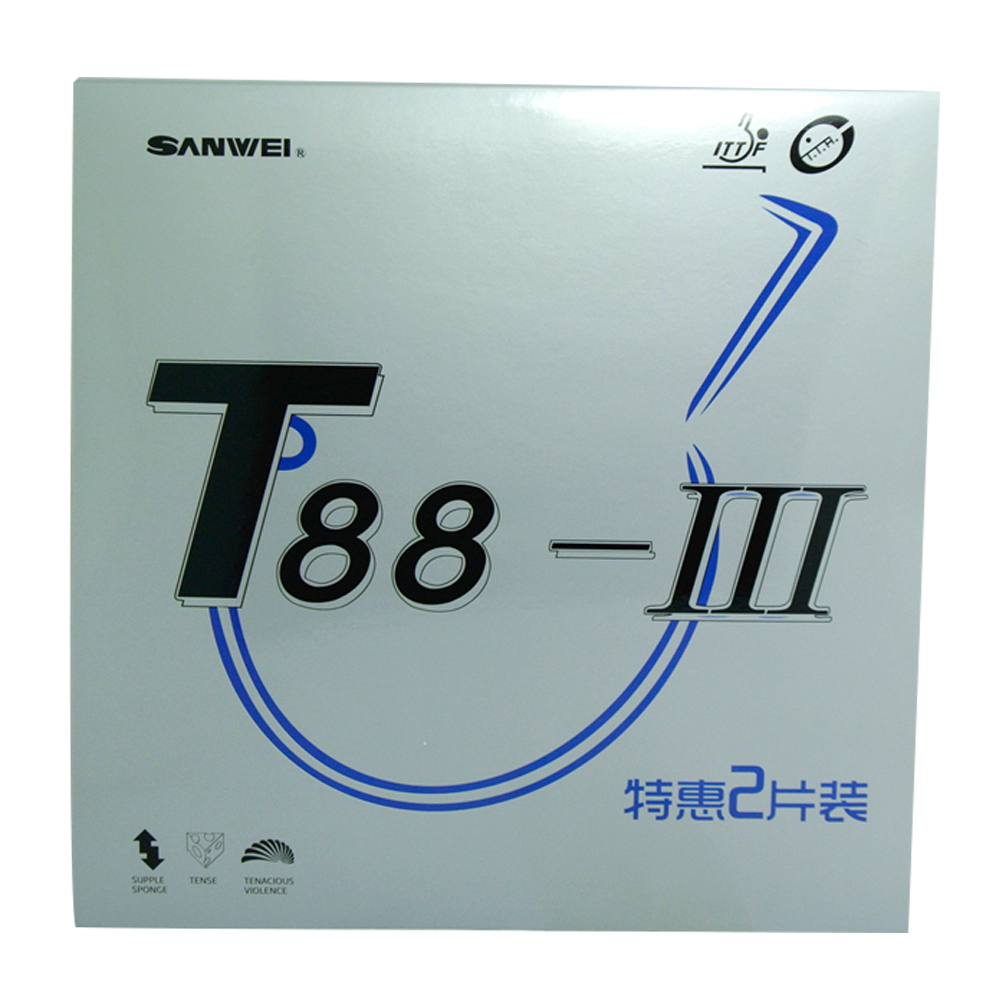 SANWEI Ittf goedgekeurd T88-III tafeltennis rubber set/Pingpong rubber 2 stks/partij 1RED 1 Zwart