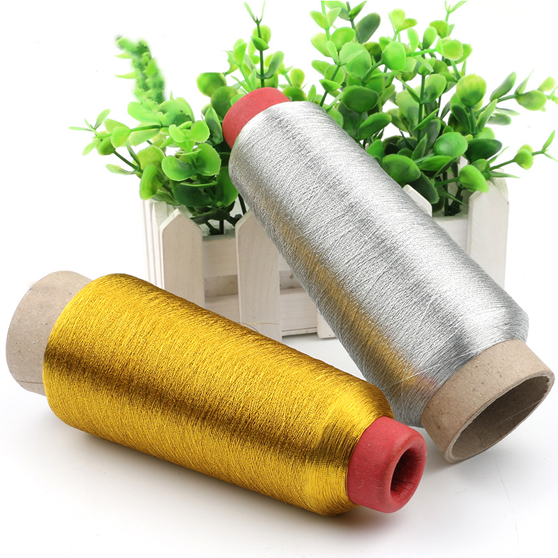 150d Sewing Machine Cone Threads Polyester Overlocking All Purpose Golden Silver Color Sewing Thread
