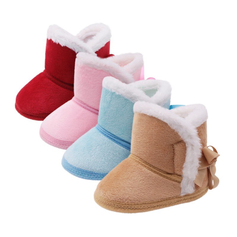 Baby Ankle Snow Boots Infant Crochet Knit Fleece Baby Shoes For Boys Girls