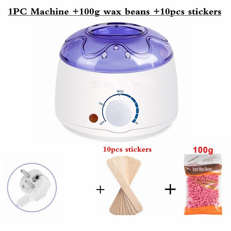 Cera eléctrica para depilación, calentador de granos de cera, pegatinas de madera, juego de depilación, Kit de depilación, , 10 Uds.