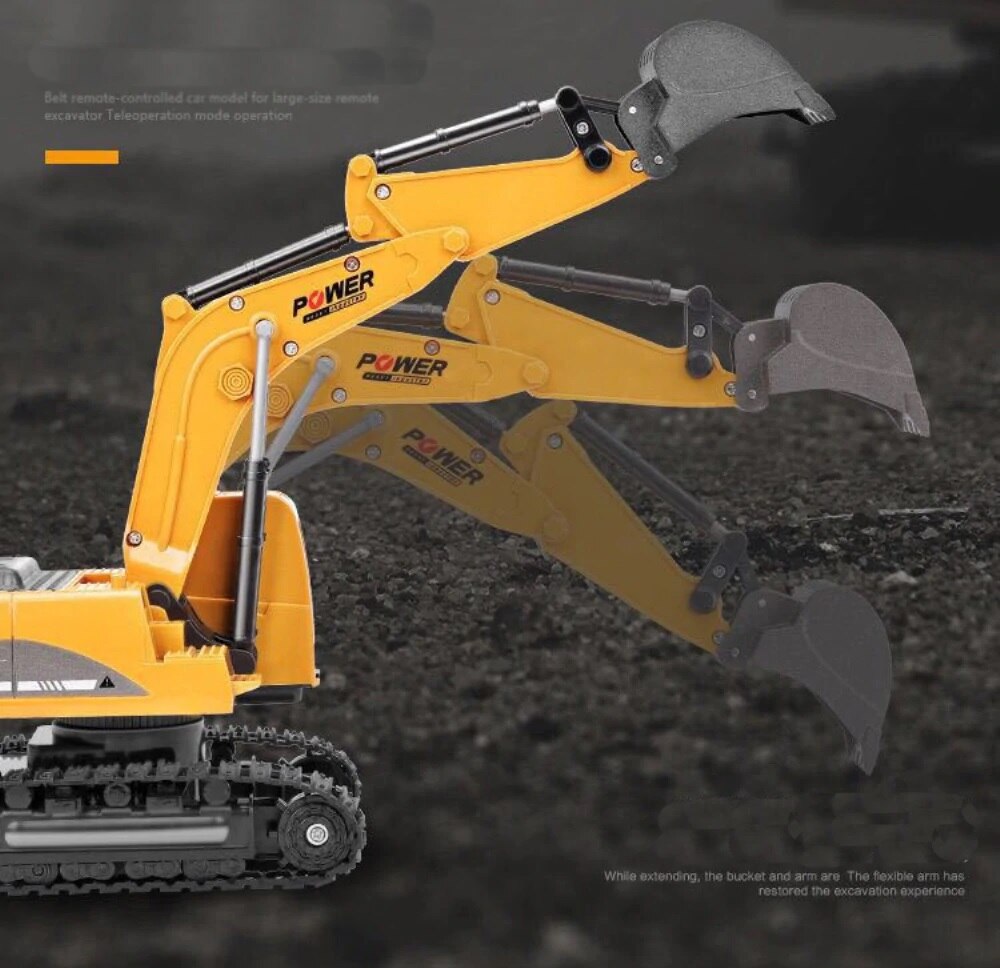 Excavadora a control remoto 2,4 Ghz, 6 CANALES, 1:24, Tecnics, juguete para niños, coche a control remoto, ingeniería, radio controlado, CGStore móvil