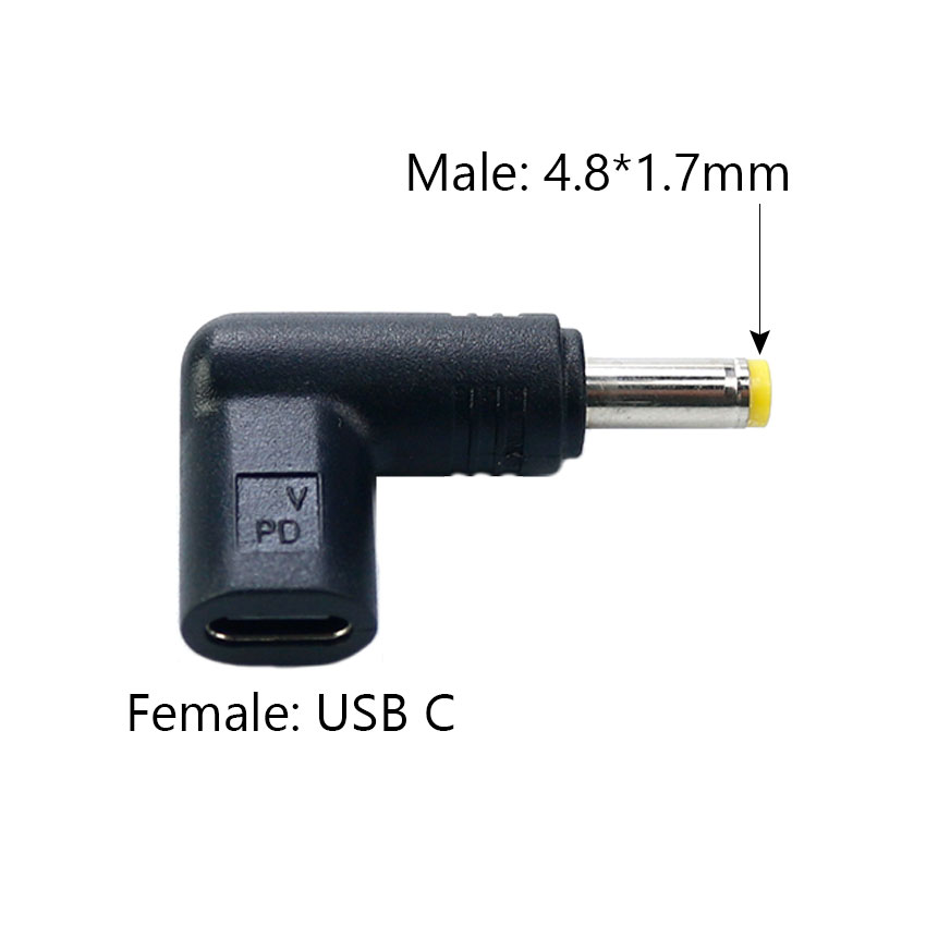 Usb C Pd Naar Dc Power Connector Universal 12V 15V 19.5V Type C Naar Dc Jack Plug Opladen Adapter Converter Voor Tablet Router: Lavendel / 1 P