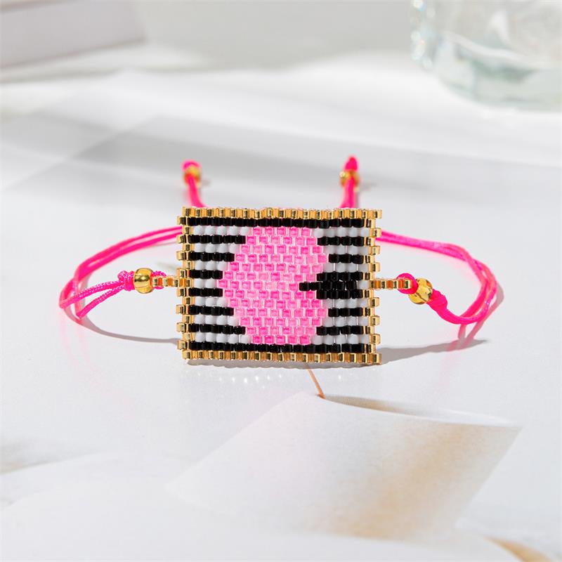 Bluestar Mode Hart Armband Voor Vrouwen Charme Miyuki Kralen Ketting Armbanden & Armband Feest Verjaardag Waterdicht Sieraden Cadeau: Reddish Brown