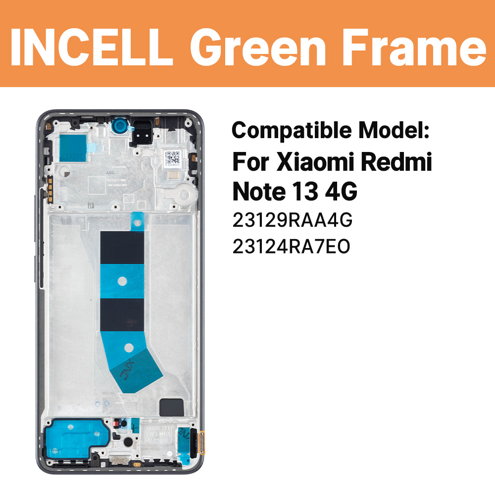 23124RA7EO 6,67 "LCD probado para Xiaomi Redmi Note 13 4G pantalla 3D MONTAJE DE digitalizador con pantalla táctil para Redmi Note 13 4G marco LCD: Blue Lotus