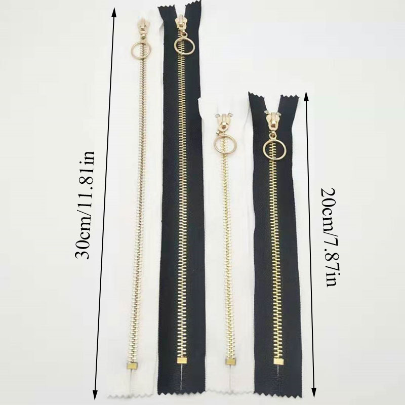 Close-End 1Pcs White Black Gold Metal Zipper For Sewing Zip Garment Accessories Crafts Bags Jeans Zippers DIY tools zipper