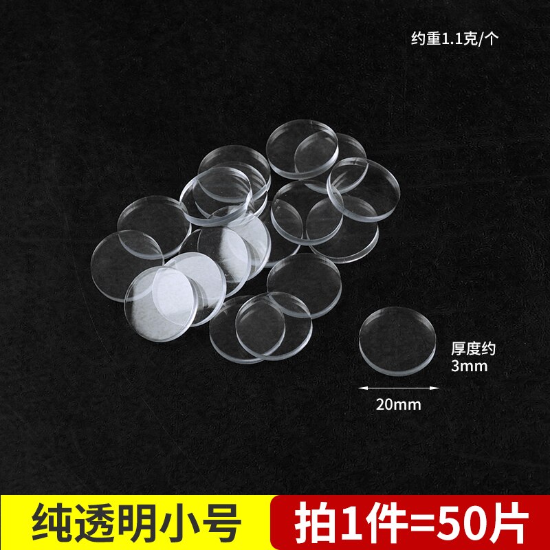 50pcs/lot 24mm x 3mm Rubber Round Shape Glass Table Non-slip Soft Grip Pad Clear BBB0034: 50PCS 20mm