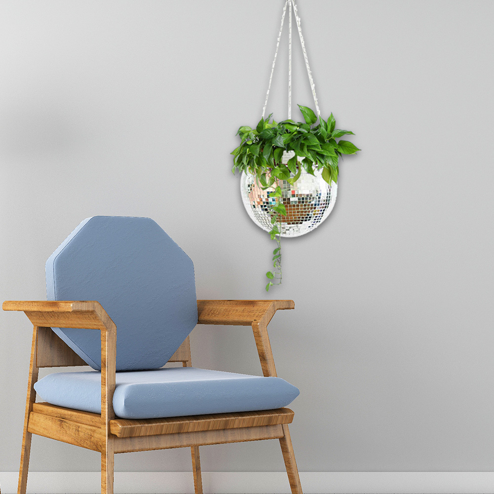 Pot de fleurs suspendu en boule Disco, pour plantes d&#39;intérieur, boule miroir, panier suspendu, Pots de jardinière, décoration de la maison, Pot de fleurs de jardin