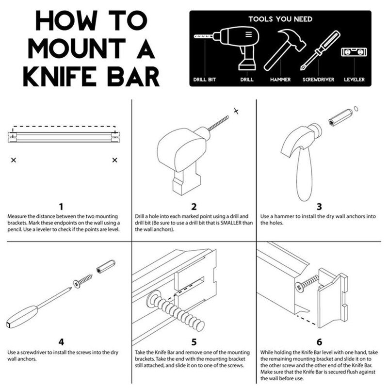Magnetisk knivhållare 14/12 tum kökskniv stå bar list vägg magnet block aluminium för knivar förvaring matlagningstillbehör