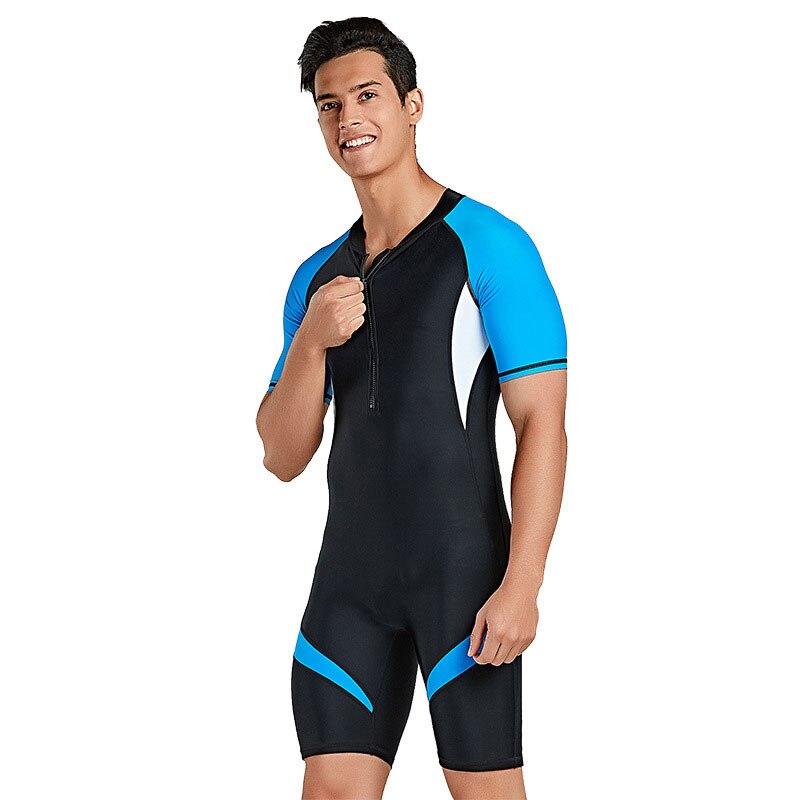 Vestito di un pezzo Lycra Muta per Gli Uomini Zip Frontale Shorty Scuba Protezioni Costume Da Bagno Tuta Surf Nuoto Scuba Diving Della Pelle