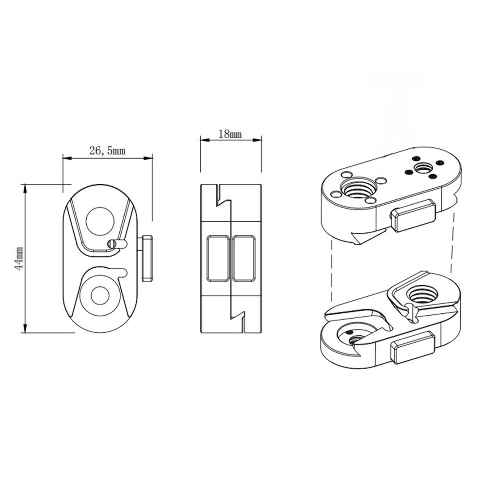 3/8 Screw M3 Locating Pin Mini Field Monitor Quick Release Plate for LCD Monitor Magic Arm LED Light Quick Release Plate
