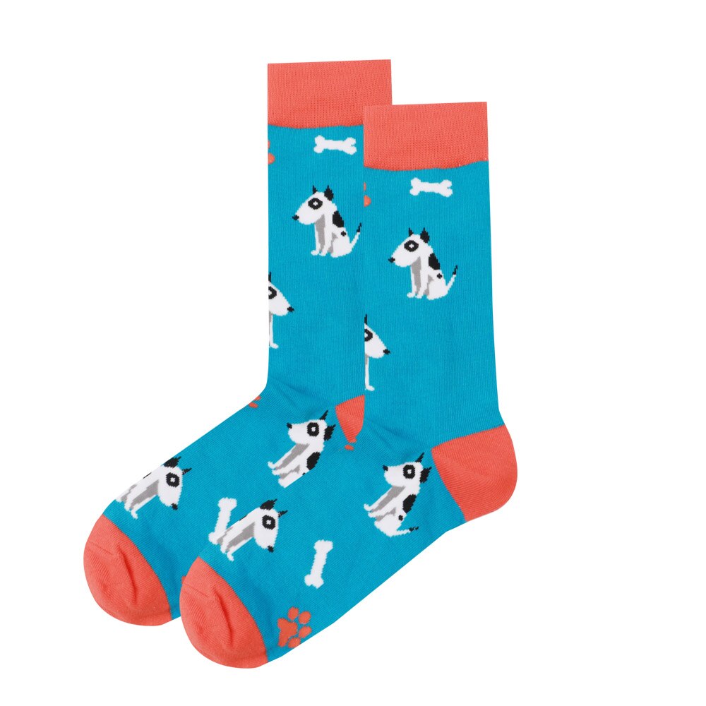 Glade sokker bomull soft sox vakker lama hund kurve menn morsomme kvinner damer jenter kunst: Marineblå